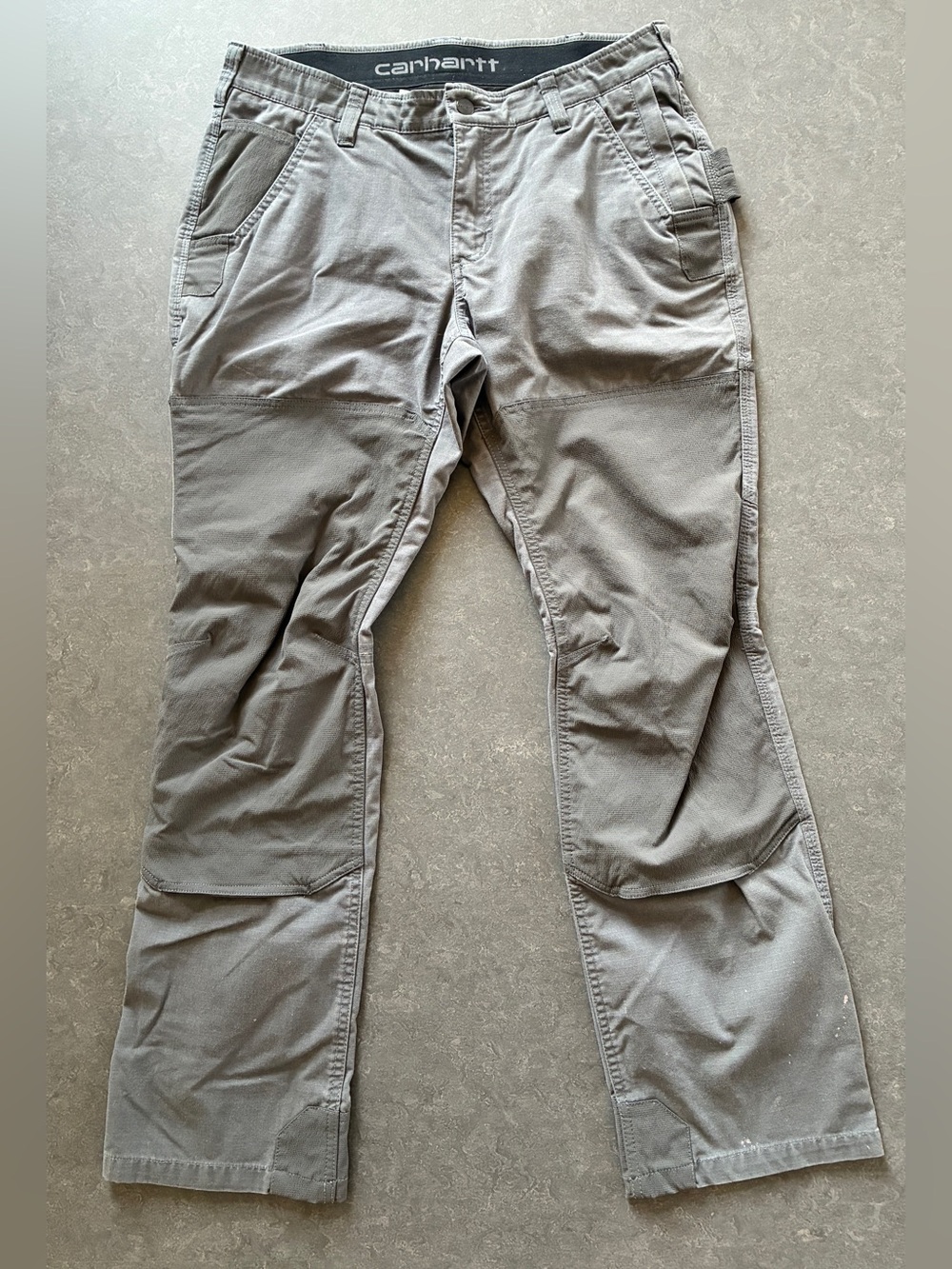 Carhartt Force Gray Utility Work Pants Double Knee Front Ripstop Womens 12